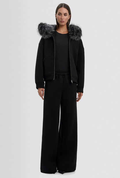 Fur zip-up Hoodie