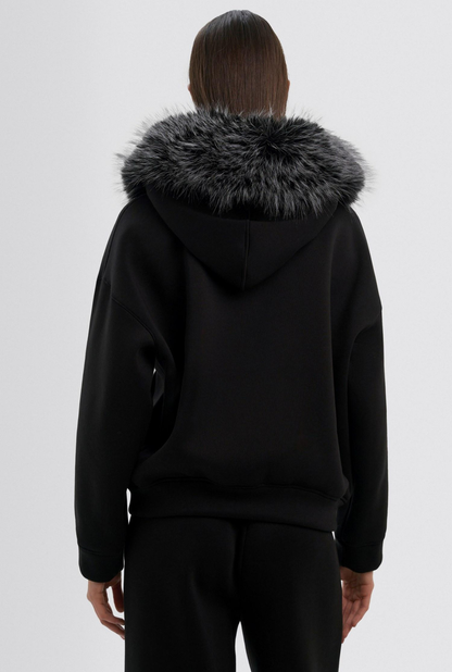 Fur zip-up Hoodie